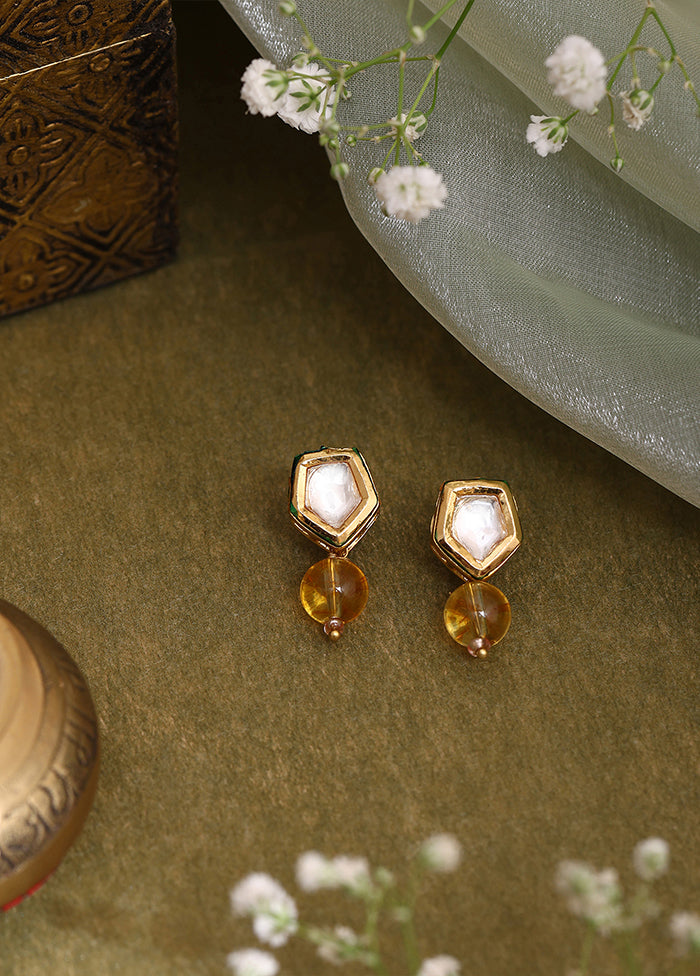 Yellow Brass Earrings