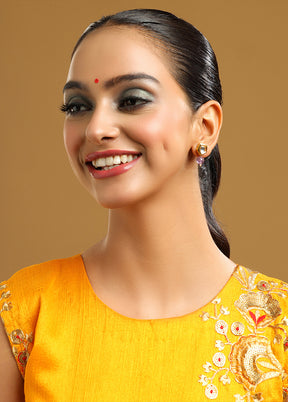 Purple Brass Earrings