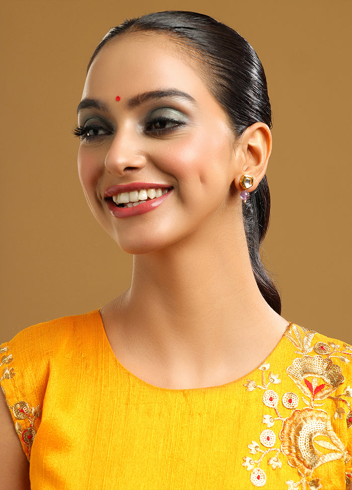 Purple Brass Earrings