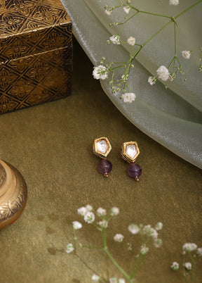 Purple Brass Earrings