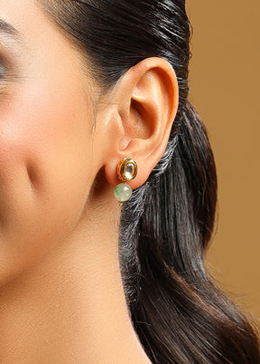 Green Brass Earrings