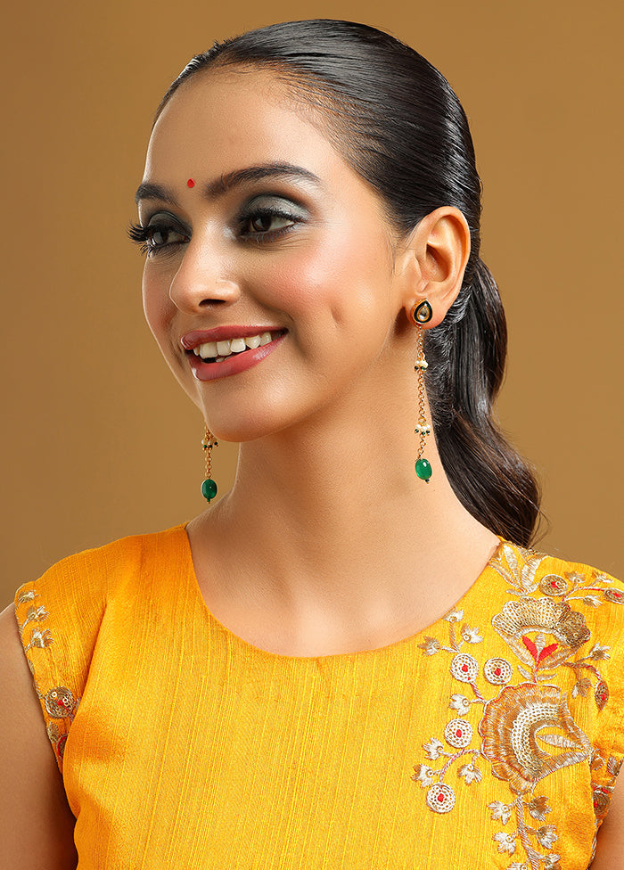 Green Brass Earrings