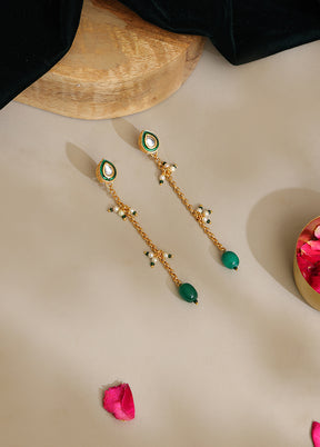 Green Brass Earrings