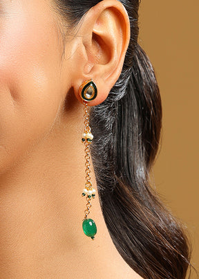 Green Brass Earrings