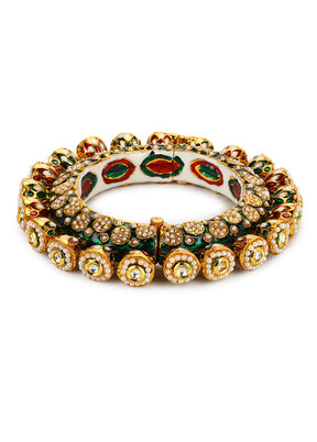 Silver Stone Work Alloy Kada - Indian Silk House Agencies