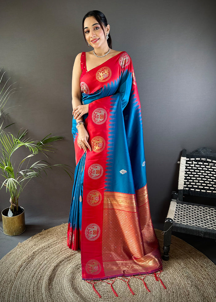 Peach Spun Silk Saree With Blouse Piece
