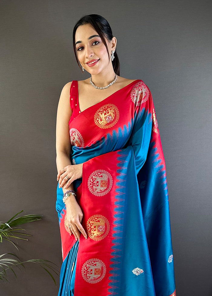 Peach Spun Silk Saree With Blouse Piece