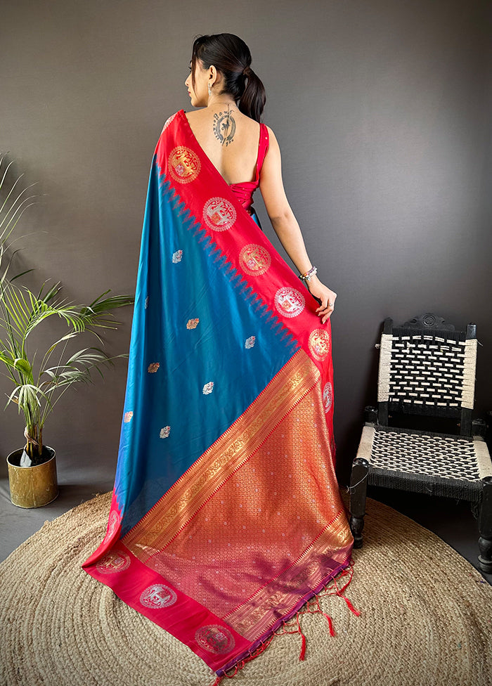 Peach Spun Silk Saree With Blouse Piece