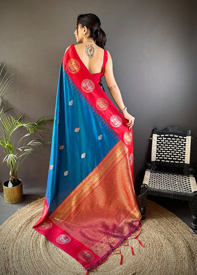 Peach Spun Silk Saree With Blouse Piece