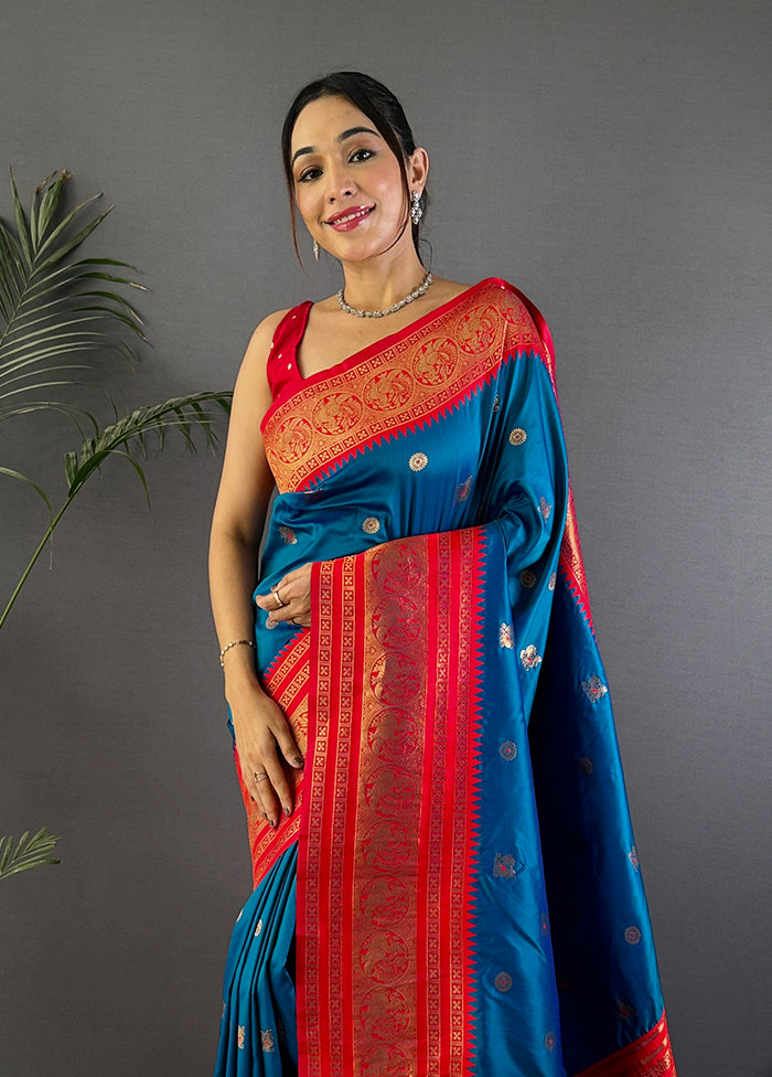 Peach Spun Silk Saree With Blouse Piece