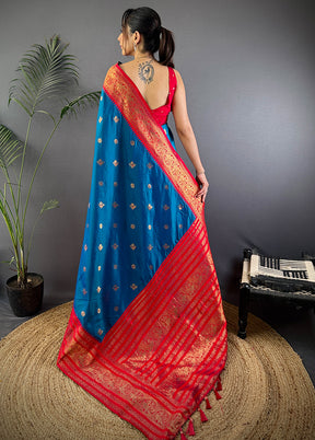 Peach Spun Silk Saree With Blouse Piece