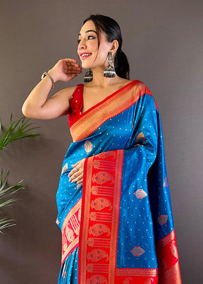 Peach Spun Silk Saree With Blouse Piece