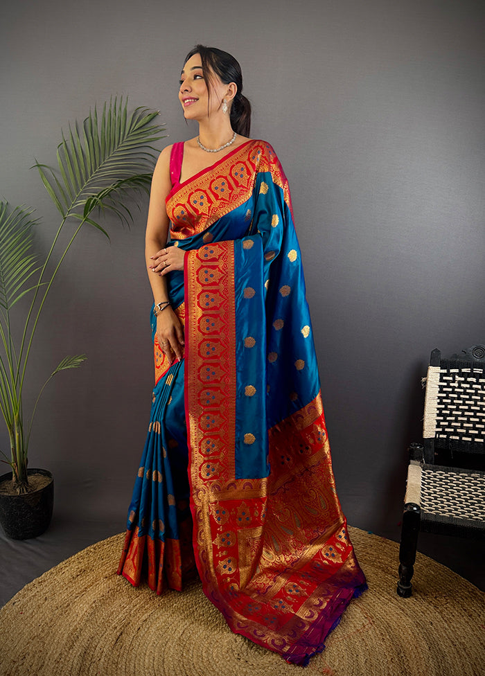 Peach Spun Silk Saree With Blouse Piece