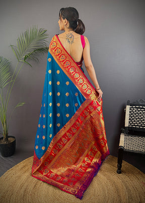 Peach Spun Silk Saree With Blouse Piece