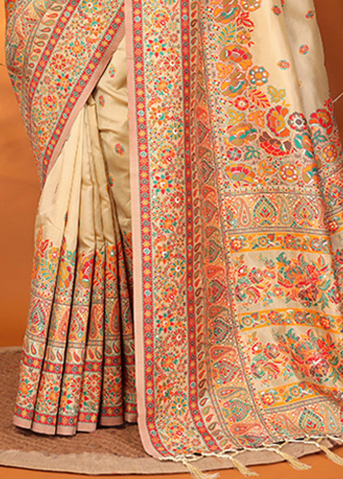 Golden Spun Silk Saree With Blouse Piece