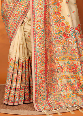 Golden Spun Silk Saree With Blouse Piece