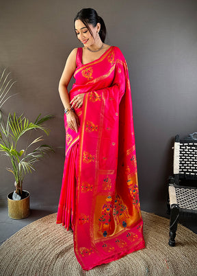 Multicolor Spun Silk Saree With Blouse Piece