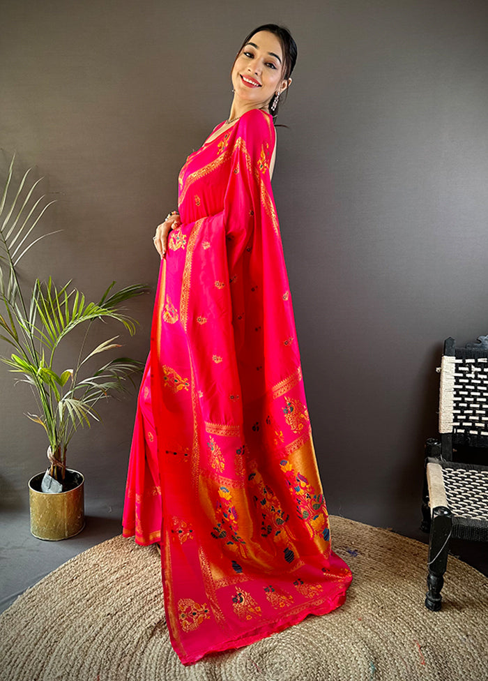 Multicolor Spun Silk Saree With Blouse Piece