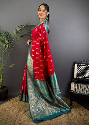 Multicolor Spun Silk Saree With Blouse Piece