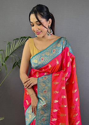 Multicolor Spun Silk Saree With Blouse Piece
