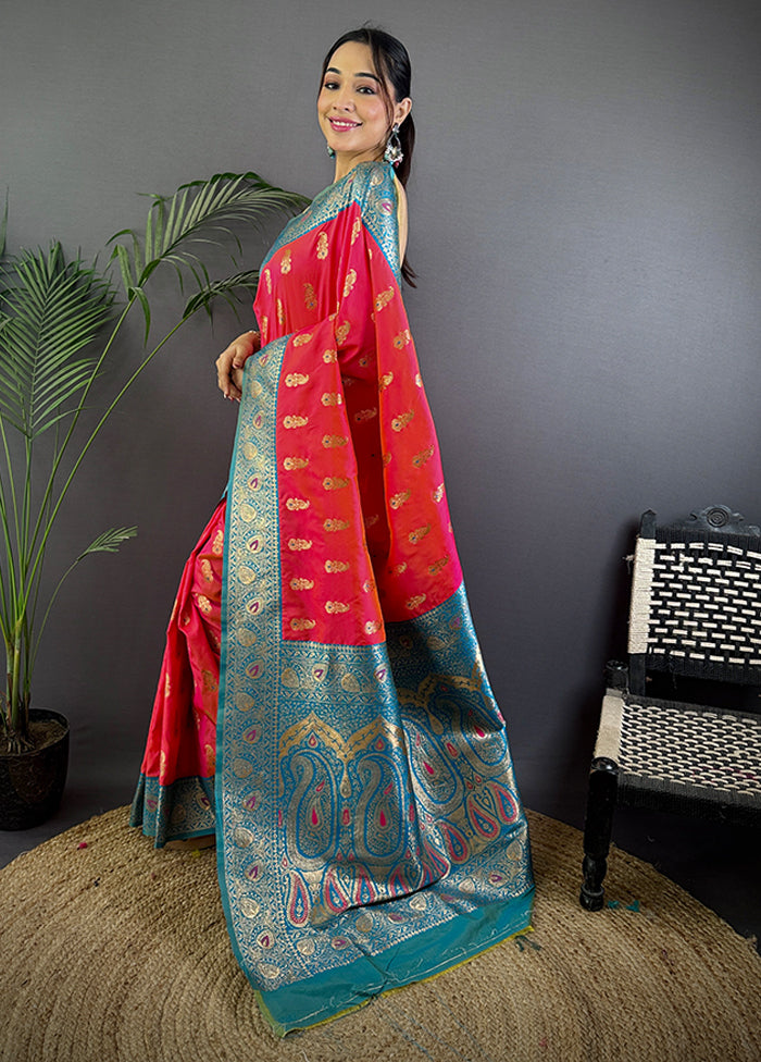 Multicolor Spun Silk Saree With Blouse Piece