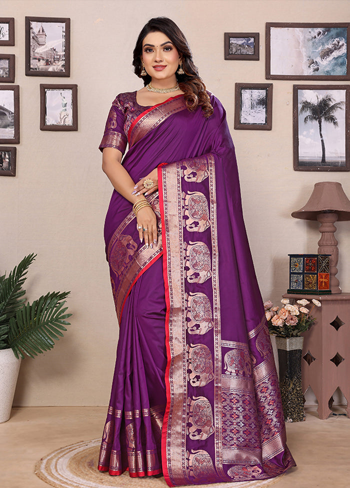 Black Spun Silk Saree With Blouse Piece