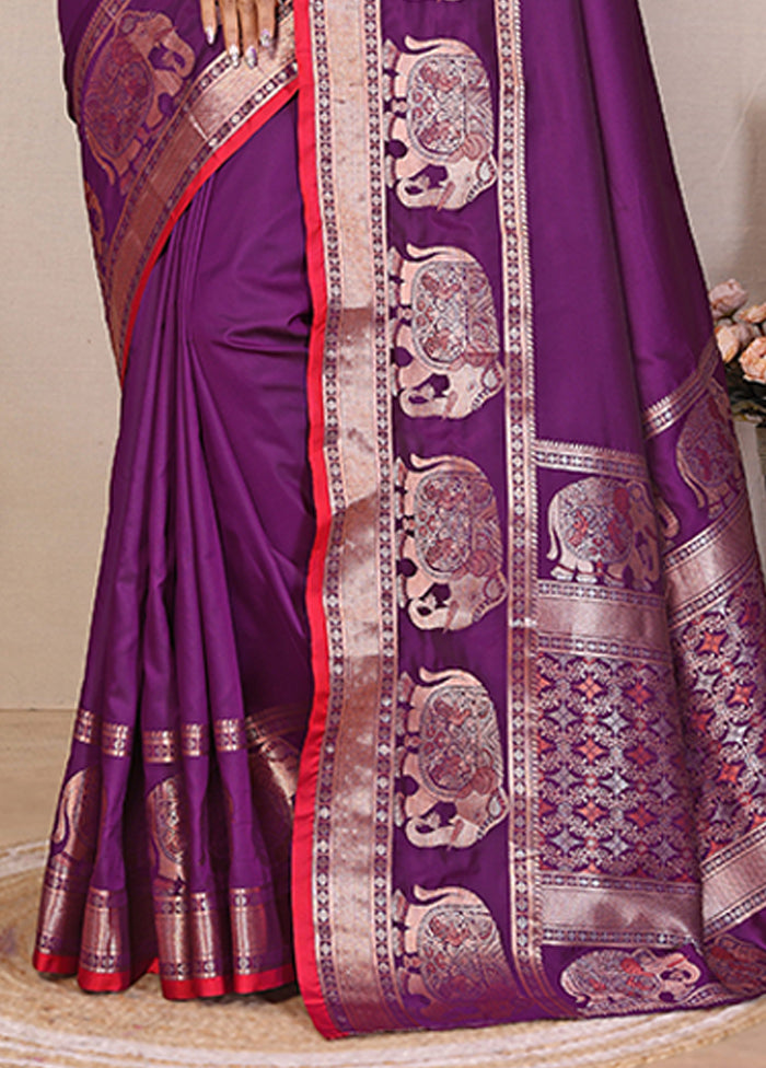 Black Spun Silk Saree With Blouse Piece