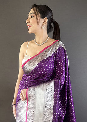 Wine Spun Silk Saree With Blouse Piece