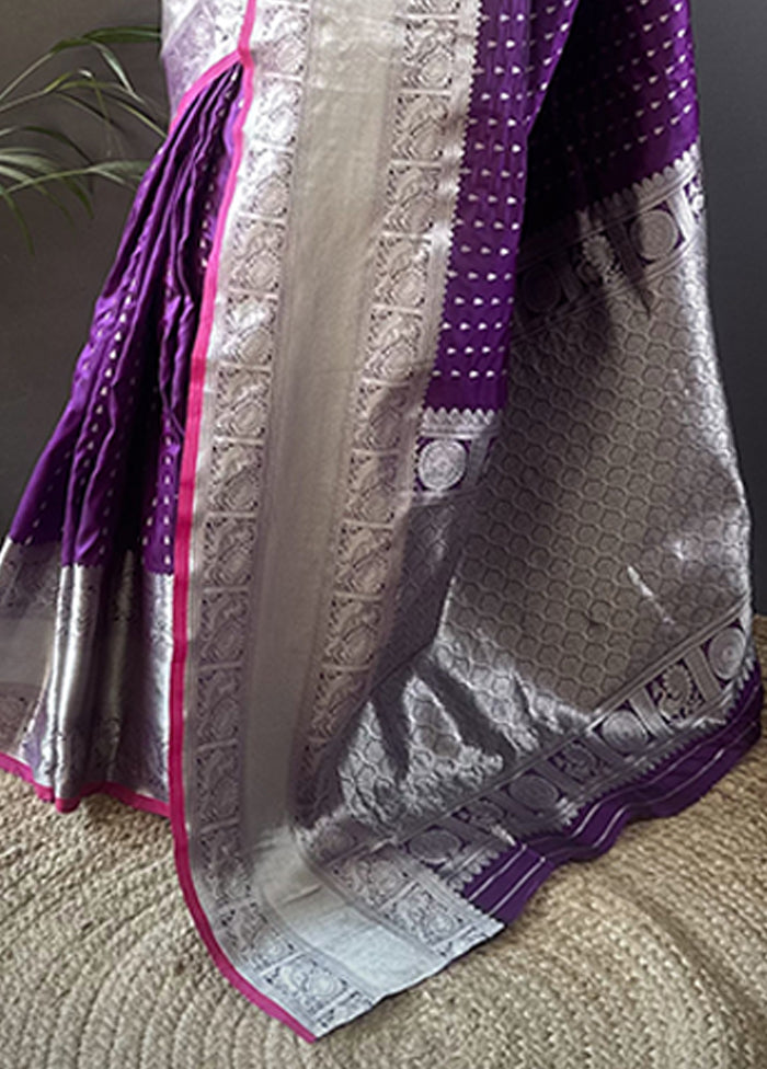 Wine Spun Silk Saree With Blouse Piece