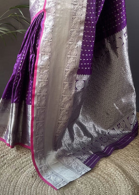 Wine Spun Silk Saree With Blouse Piece