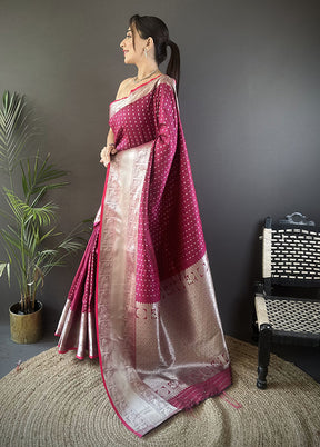 Multicolor Spun Silk Saree With Blouse Piece