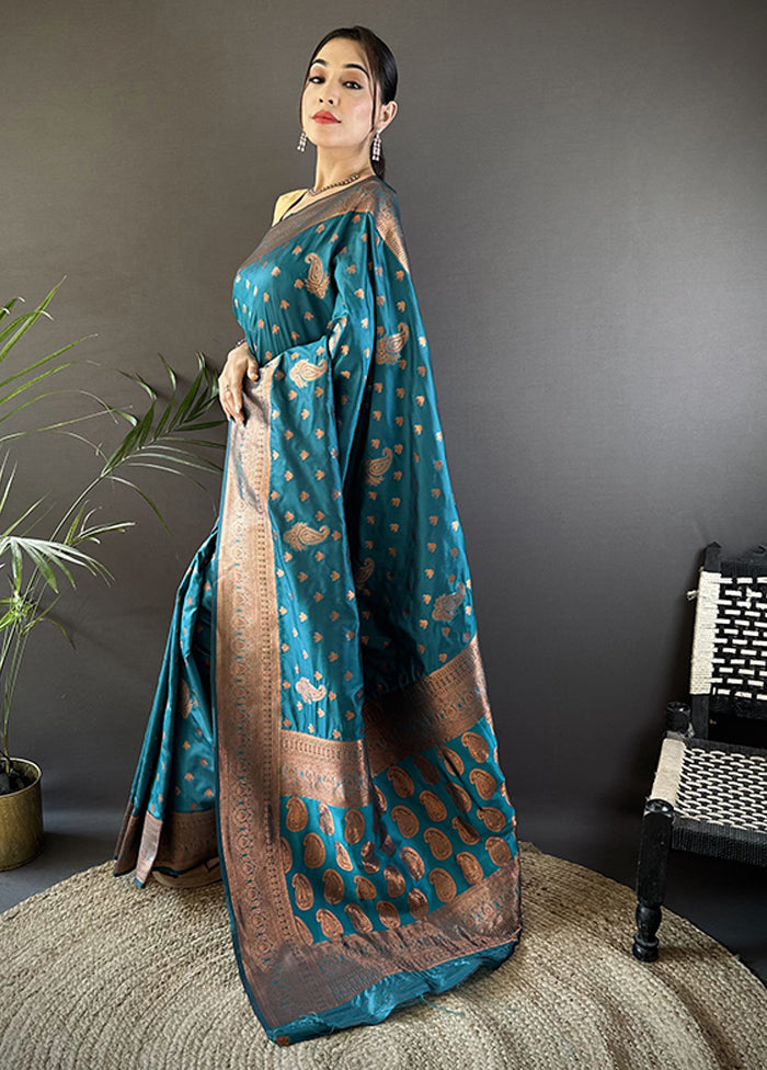 Multicolor Spun Silk Saree With Blouse Piece