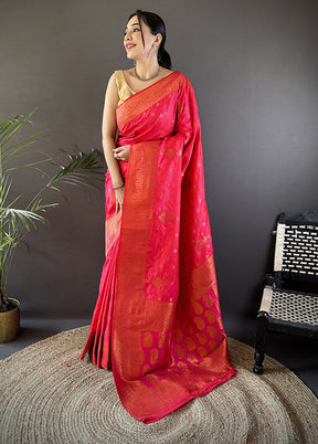 Multicolor Spun Silk Saree With Blouse Piece
