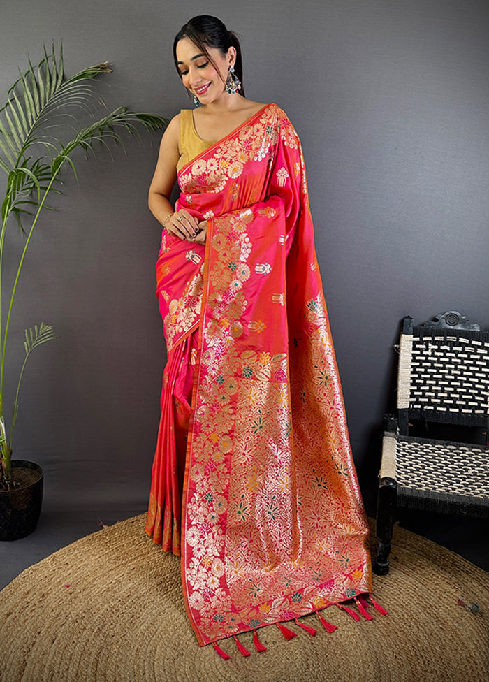 Multicolor Spun Silk Saree With Blouse Piece