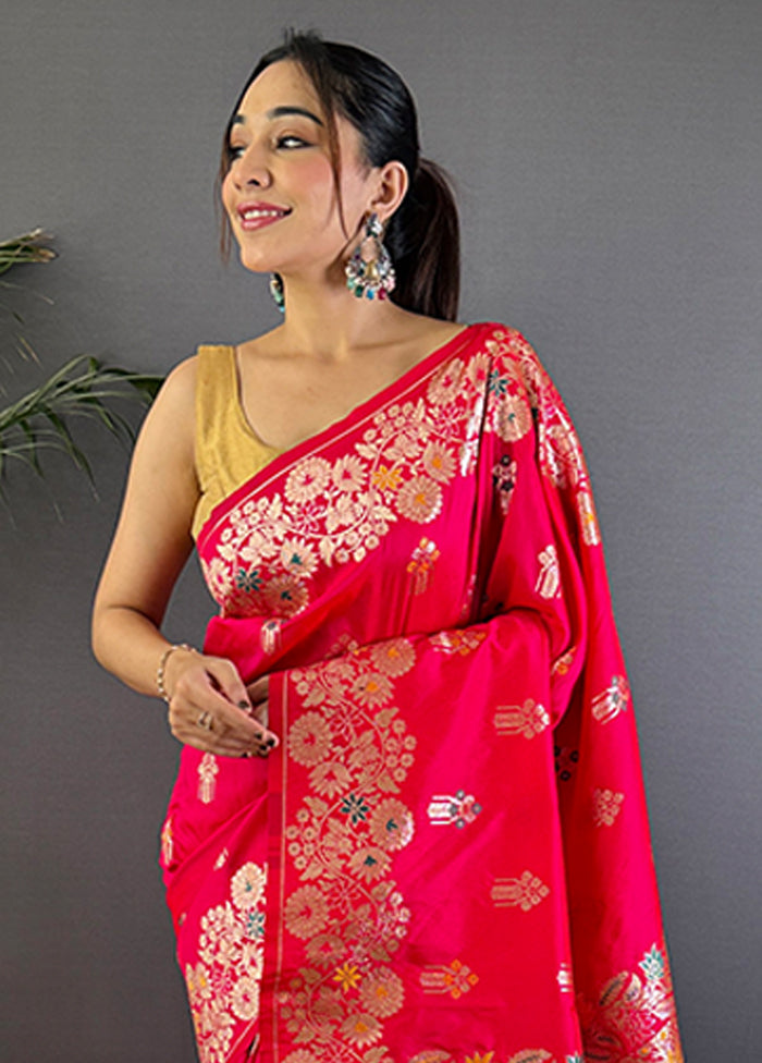 Multicolor Spun Silk Saree With Blouse Piece