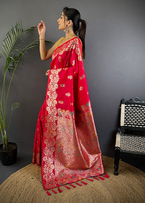 Multicolor Spun Silk Saree With Blouse Piece