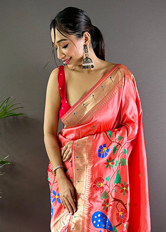 Multicolor Spun Silk Saree With Blouse Piece