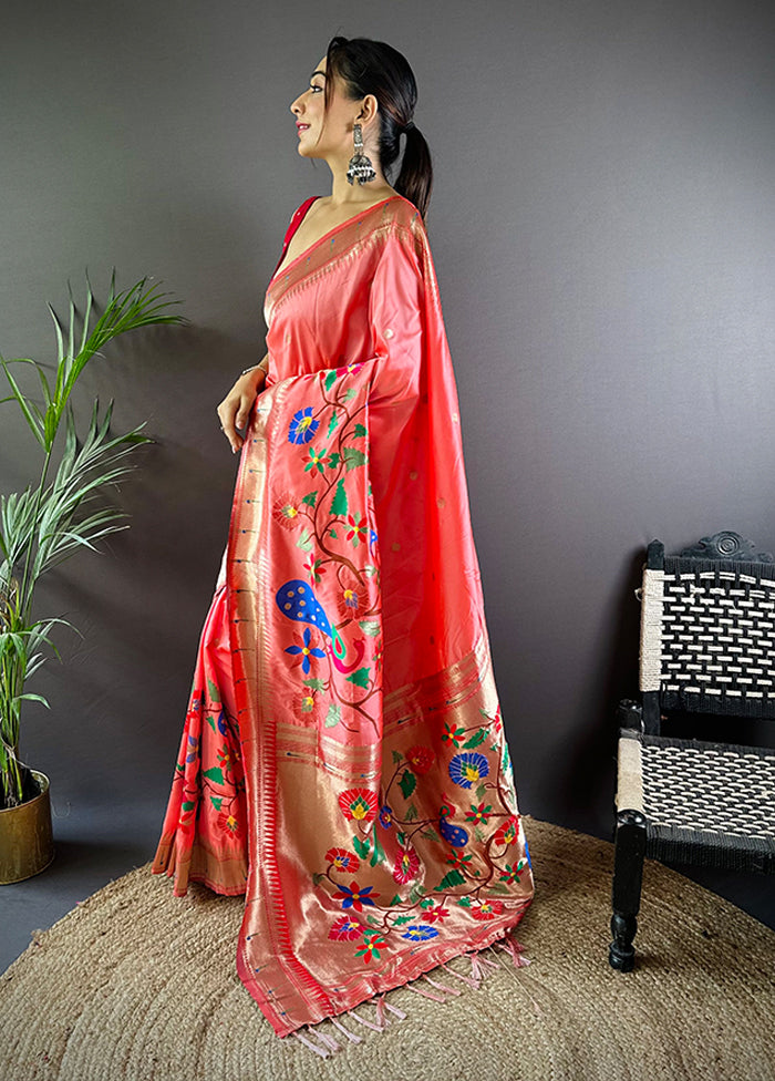 Multicolor Spun Silk Saree With Blouse Piece