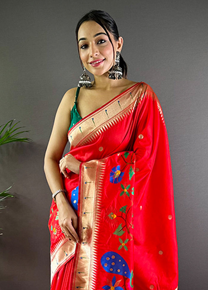 Multicolor Spun Silk Saree With Blouse Piece