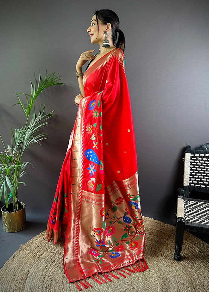 Multicolor Spun Silk Saree With Blouse Piece