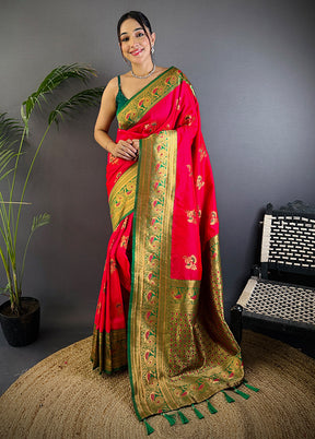 Multicolor Spun Silk Saree With Blouse Piece