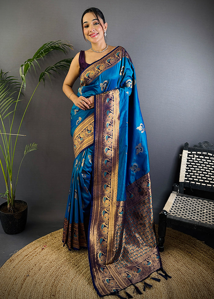 Multicolor Spun Silk Saree With Blouse Piece