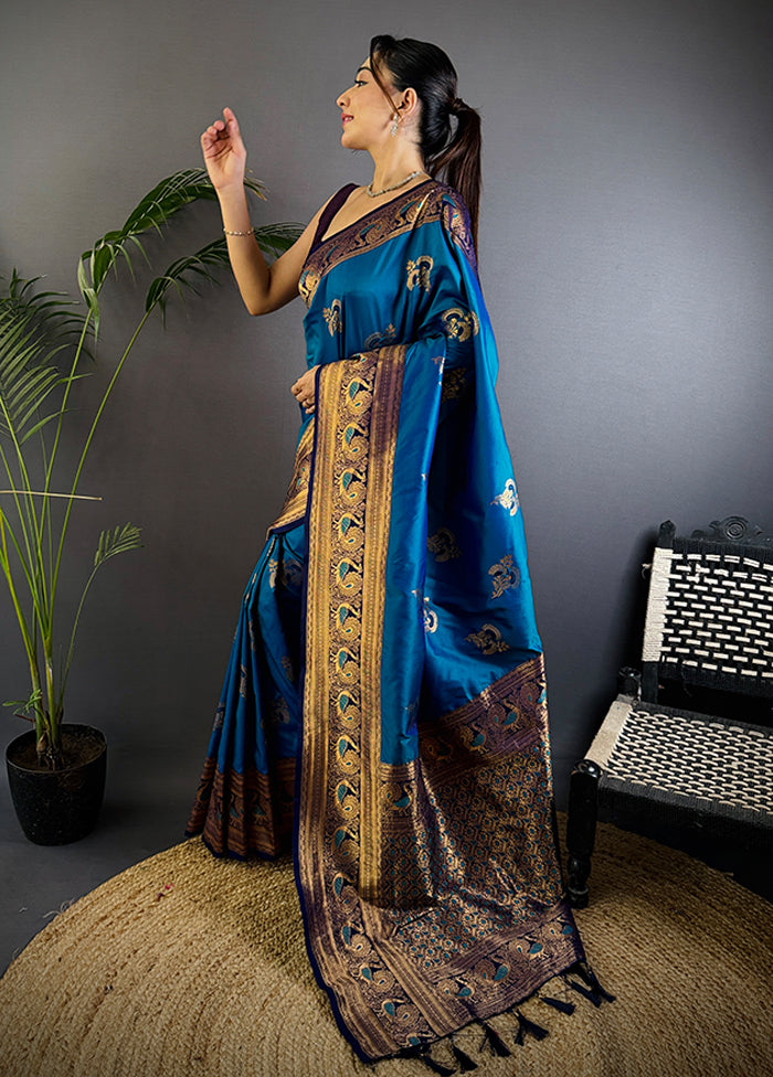 Multicolor Spun Silk Saree With Blouse Piece