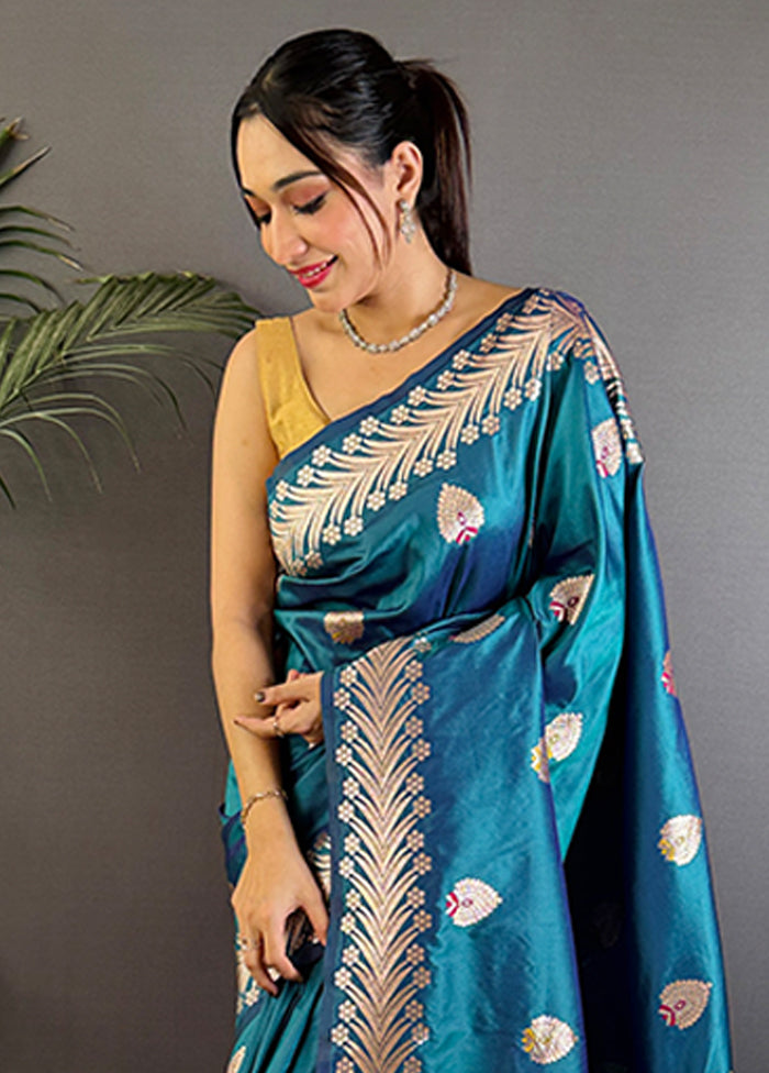 Multicolor Spun Silk Saree With Blouse Piece