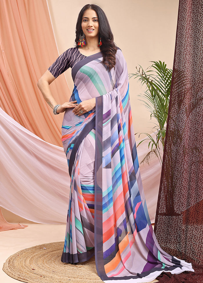 Yellow Georgette Saree With Blouse Piece