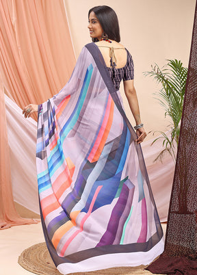 Yellow Georgette Saree With Blouse Piece