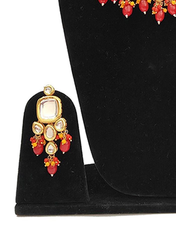 Multicolor Alloy Jewellery Set (1 Necklace, 1 Pair Earrings, 1 Mang Tikka)