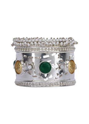 Silver Handcrafted Brass Bangle - Indian Silk House Agencies