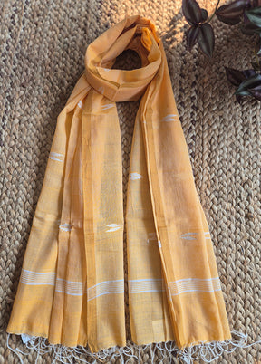 Light Orange Leaf Motif Jamdani Dupatta