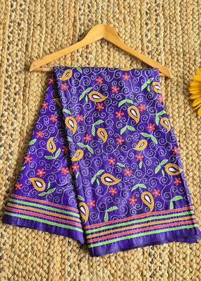 Royal Blue Multicolor Floral Work